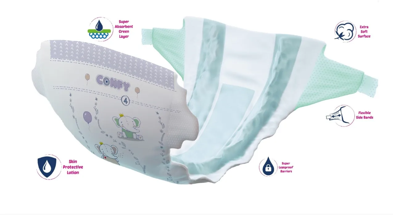 Scutece pentru copii Confy Premium Jumbo, Nr.2 (3-6 kg), 80 buc.