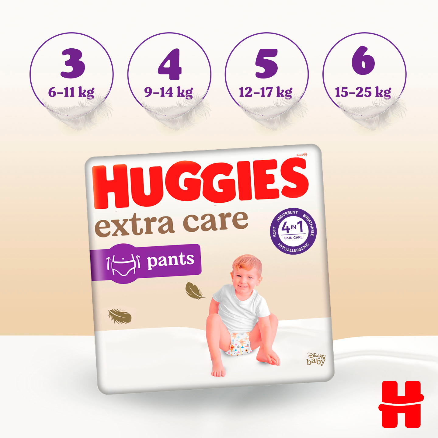 Scutece-chiloţel Huggies Extra Care 6 (15-25 kg), 30 buc