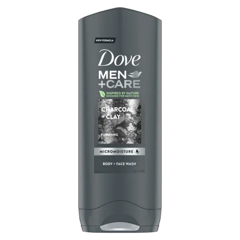 Gel de duş Dove Men Care Charcoal+Clay, 400 ml