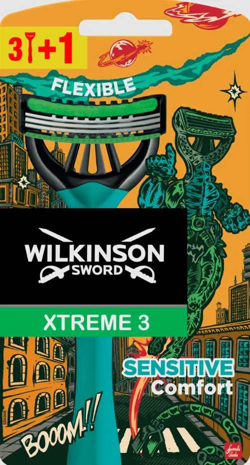 Wilkinson Sword Xtreme3 Limited Edition,  Pachet (3+1 Gratis) aparate de ras de unică folosință cu 3 lame