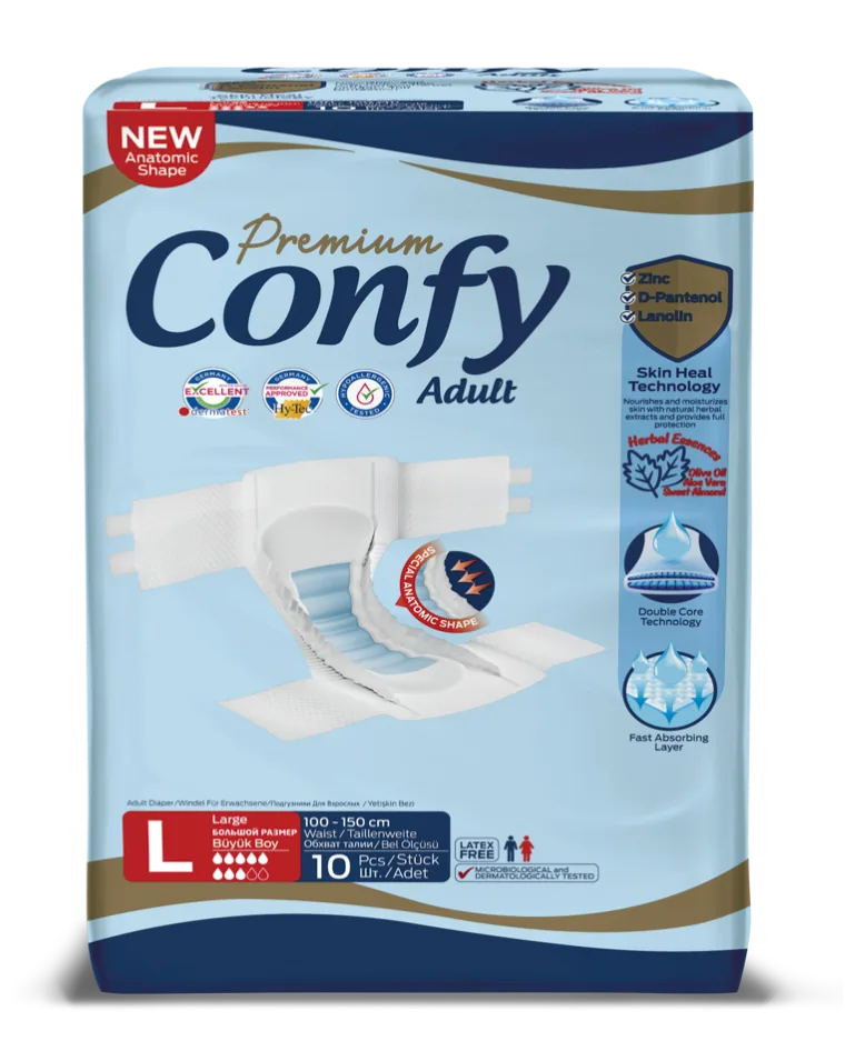 Confy Premium Adult LARGE STD, Scutece pentru adulți, 10 buc.