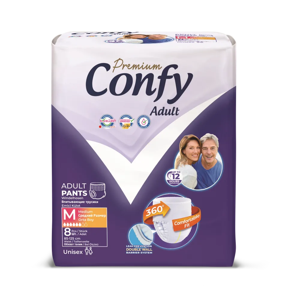 Confy Premium Adult Pants MEDIUM STD, Chiloți pentru adulți, 8 buc.