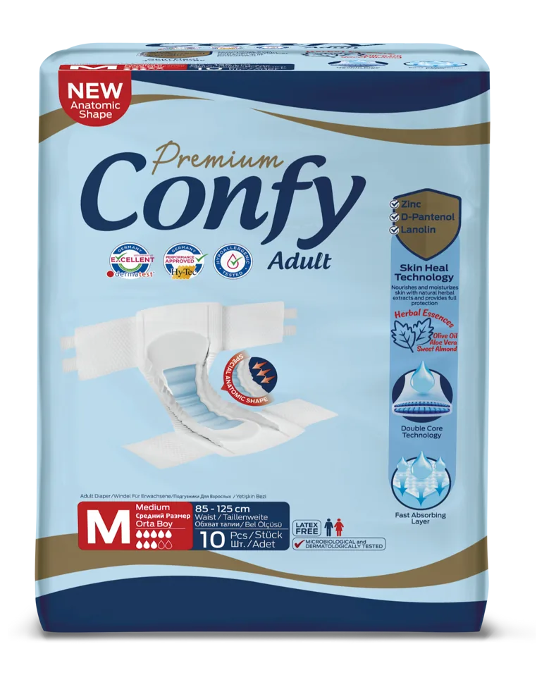 Confy Premium Adult, подгузники для взрослых, MEDIUM STD, 10 шт.