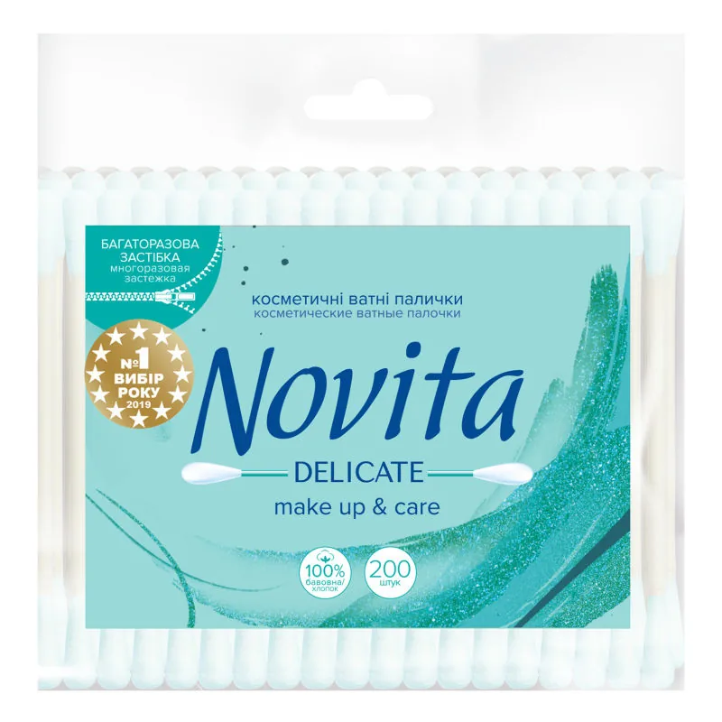 Novita Delicate  Beţişoare cu vată, 200 buc.