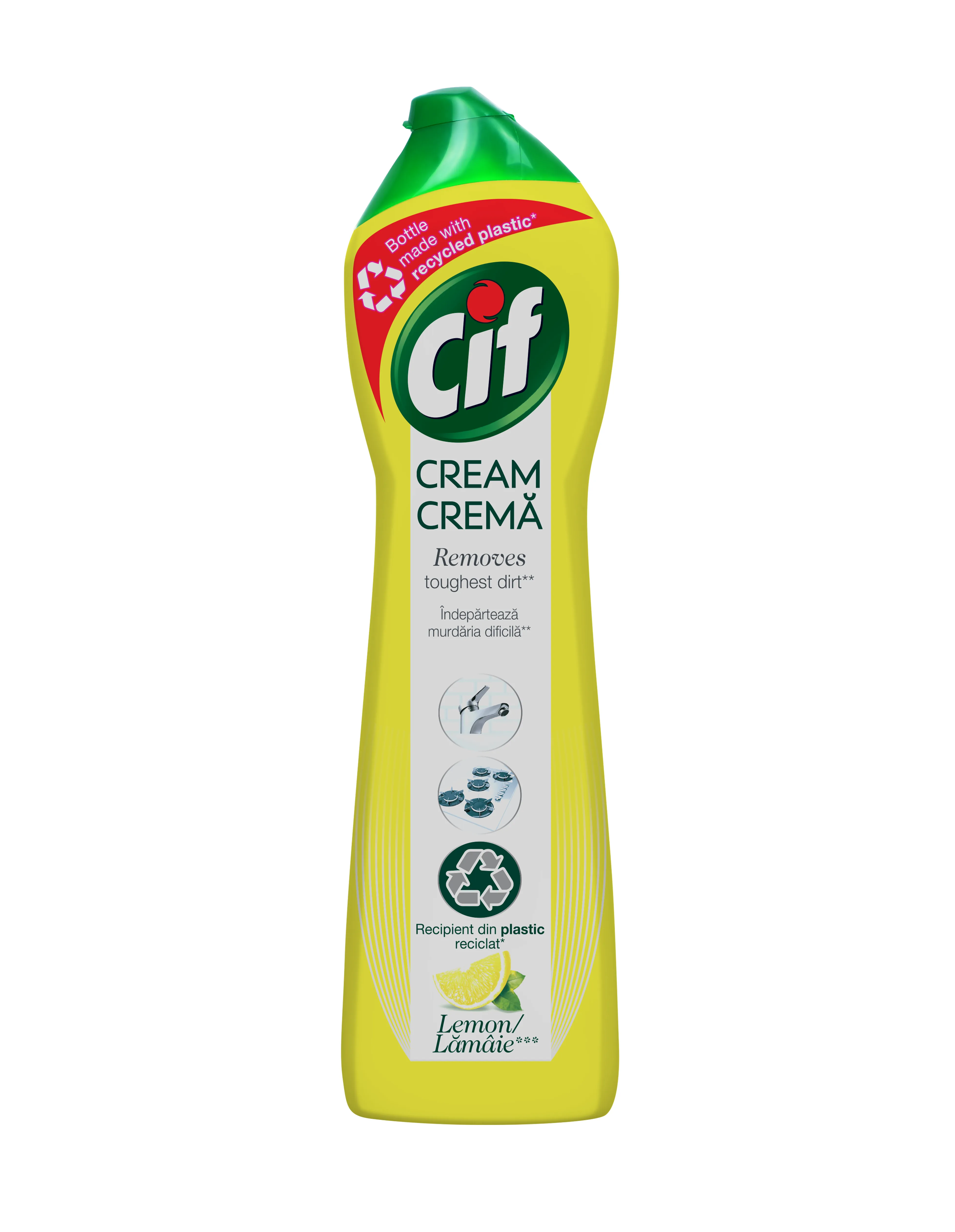 Cremă de curăţat Cif cu microparticule şi parfum de lămâie, 500 ml