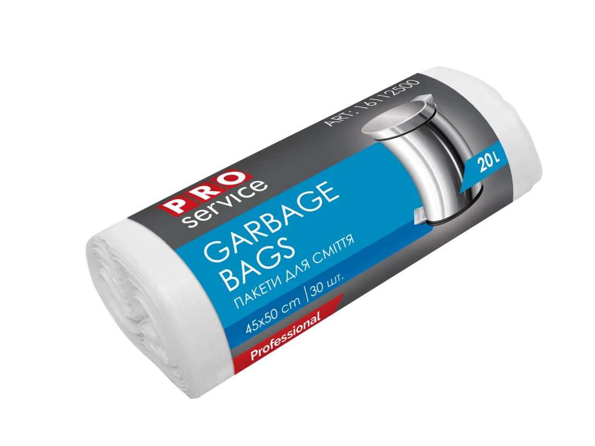 Sac menajer PROservice HD, 20 L, 30 buc, alb  