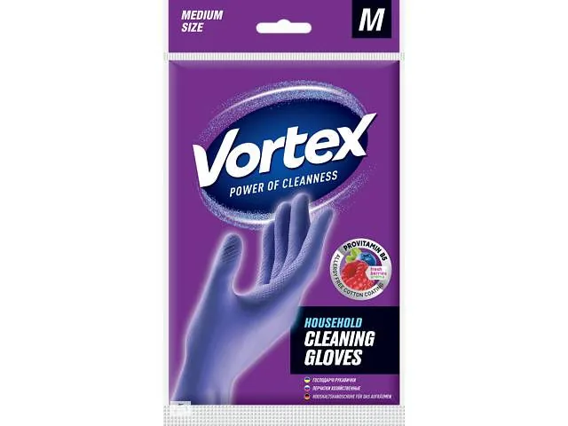 Vortex Mănuşi menajere p/u curăţenie (M) (cu provitamina B5 şi aromă de fructe de pădure)