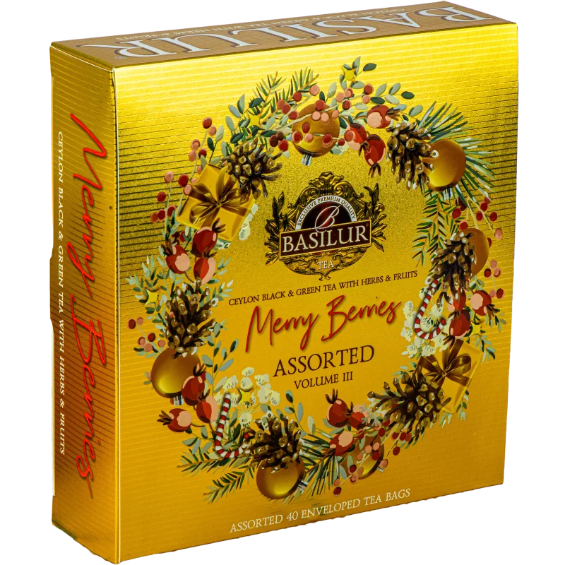 Basilur Merry Berry  Volume III, Ceai negru și verde în asortiment, 40 pac.