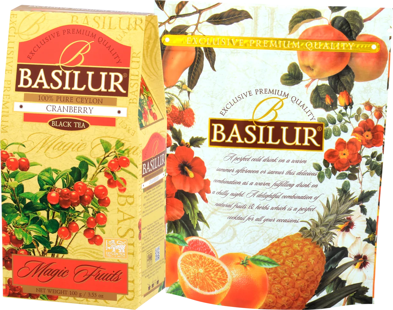 Ceai negru  Basilur Magic Fruits,  Cranberry, 100 g