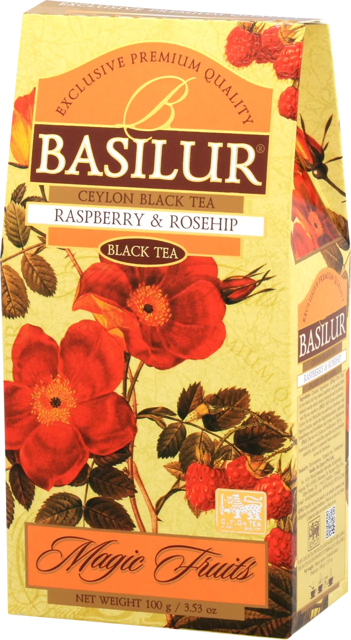 Ceai negru  Basilur Magic Fruits,  Raspberry & Rosehip, 100 g