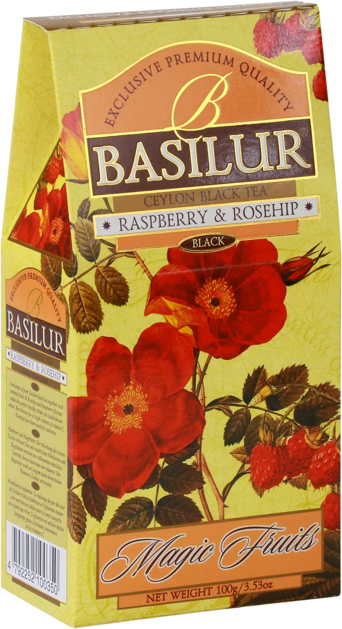 Ceai negru  Basilur Magic Fruits,  Raspberry & Rosehip, 100 g