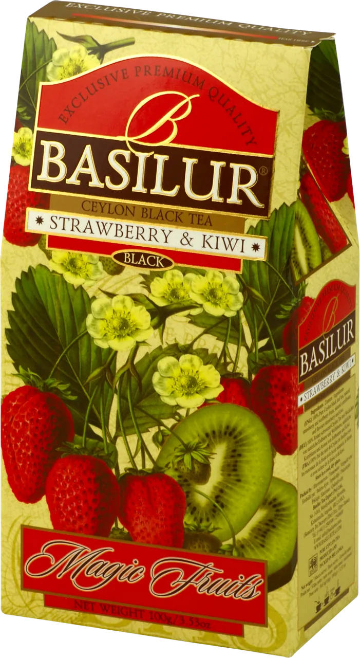 Ceai negru  Basilur Magic Fruits,  Strawberry & Kiwi, 100 g