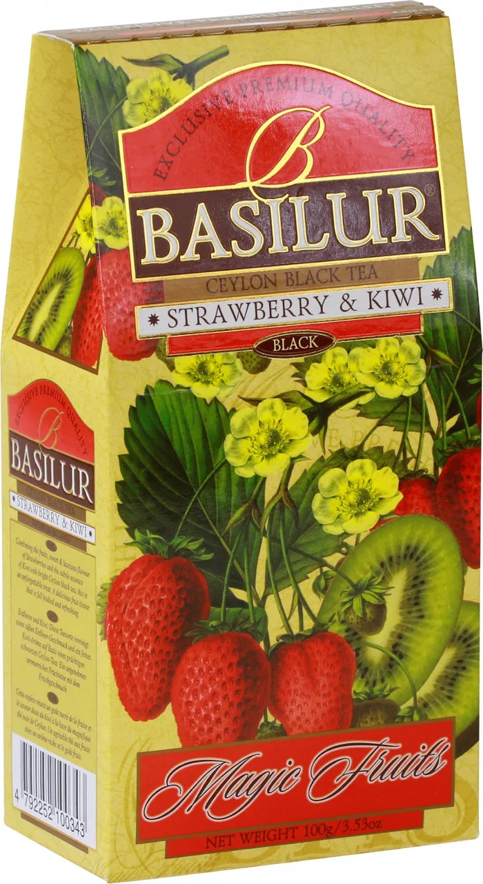 Ceai negru  Basilur Magic Fruits,  Strawberry & Kiwi, 100 g