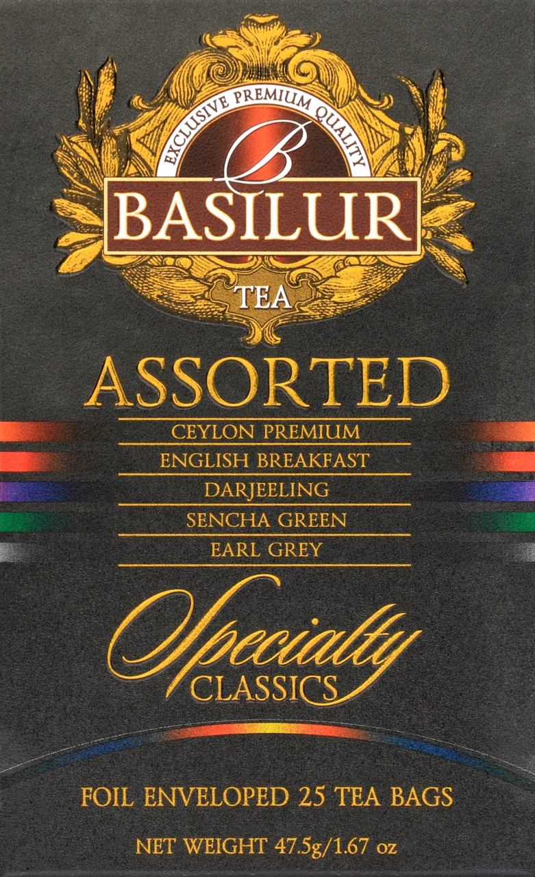 Ceai negru și verde în asortiment  Basilur Specialty Classics  ASSORTED, Foil Env  (5*1,5g, 20*2g)