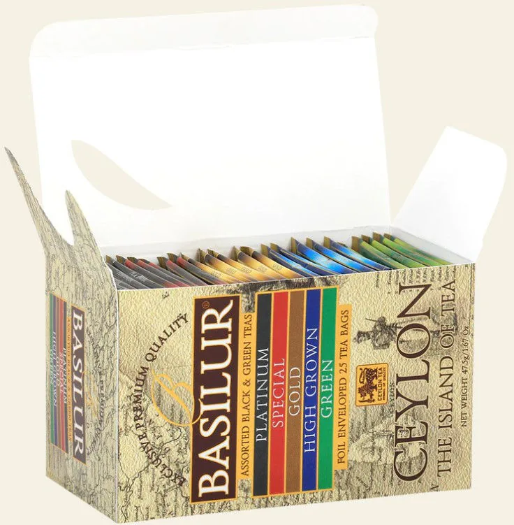 Ceai negru și verde în asortiment  Basilur The Island of Tea  ASSORTED, Foil Env  25pac