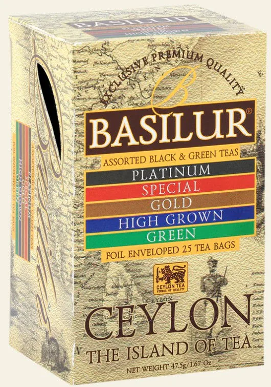 Ceai negru și verde în asortiment  Basilur The Island of Tea  ASSORTED, Foil Env  25pac