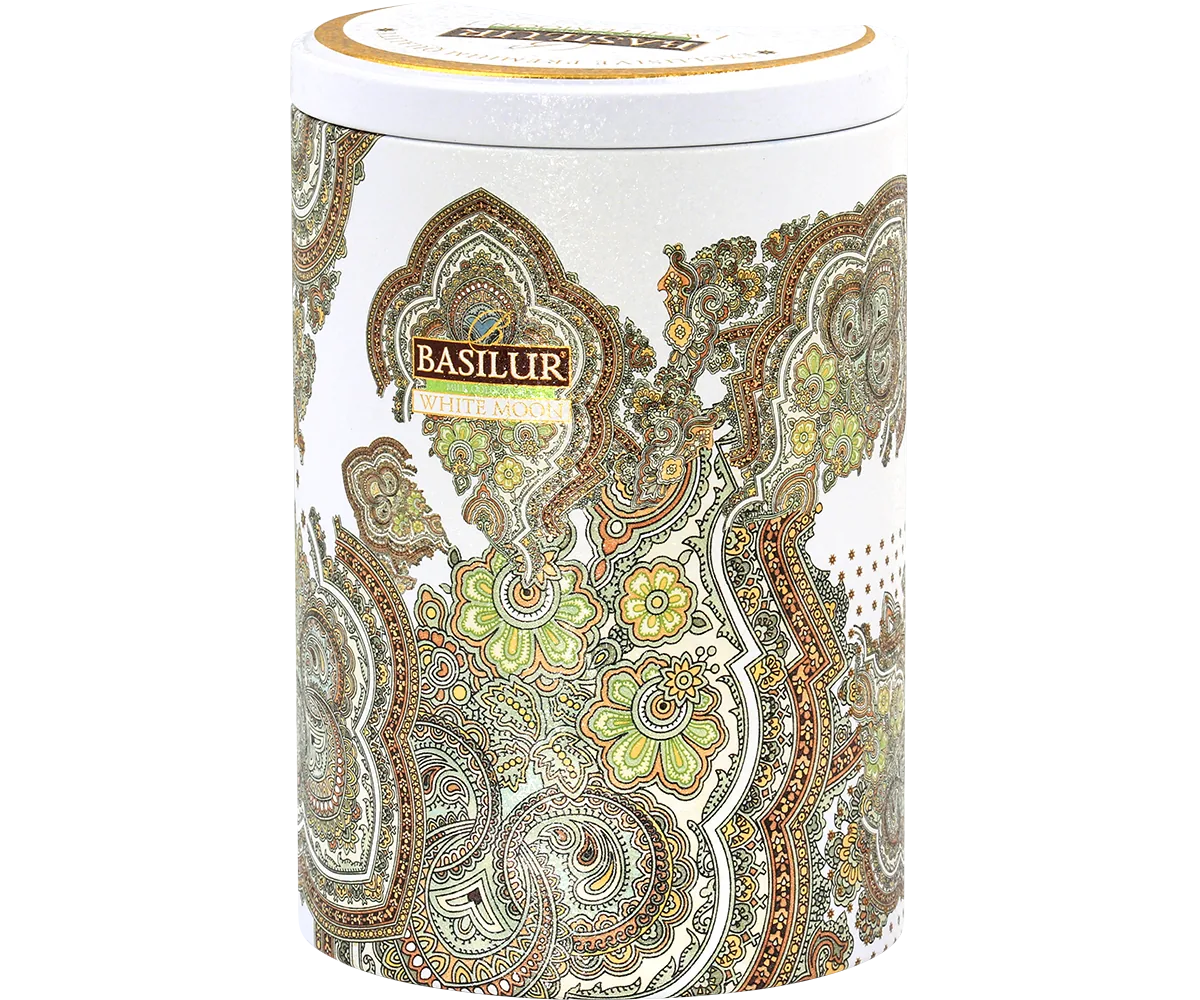 Ceai verde  Basilur Oriental Collection  WHITE MOON, cutie metalică  100g