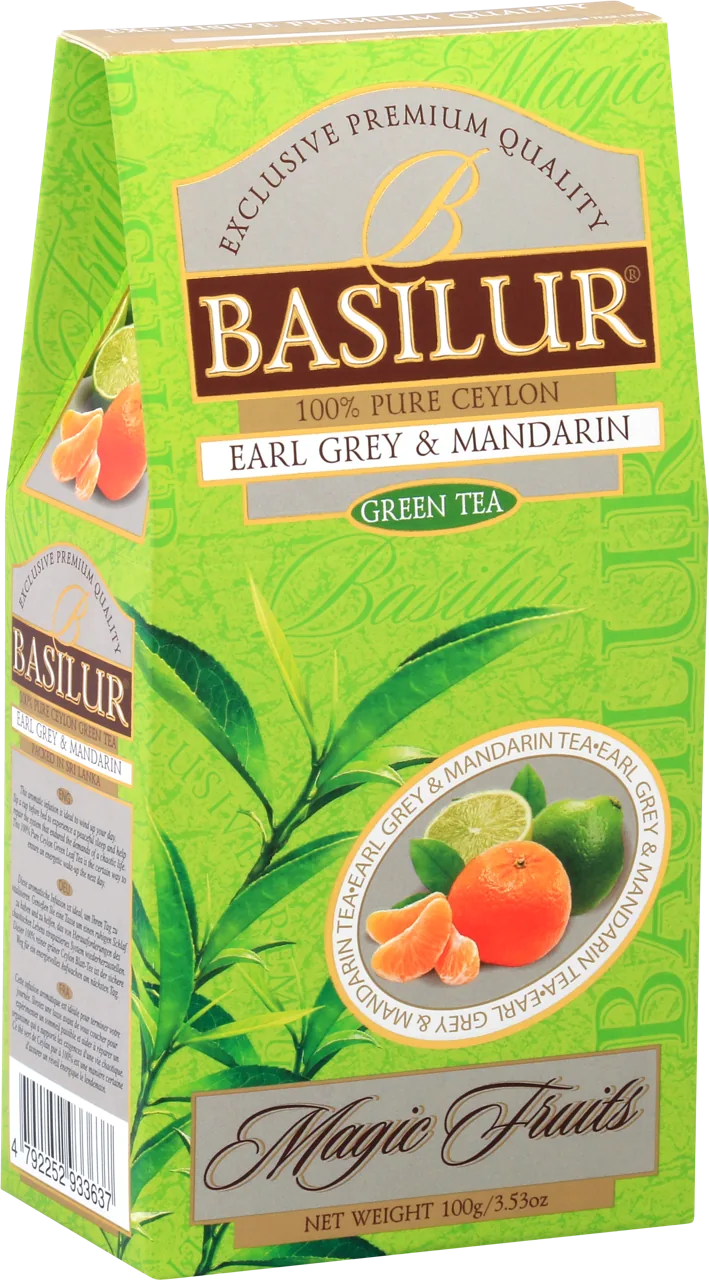 Ceai verde Basilur Magic Fruits, Earl Grey & Mandarin, 100 g