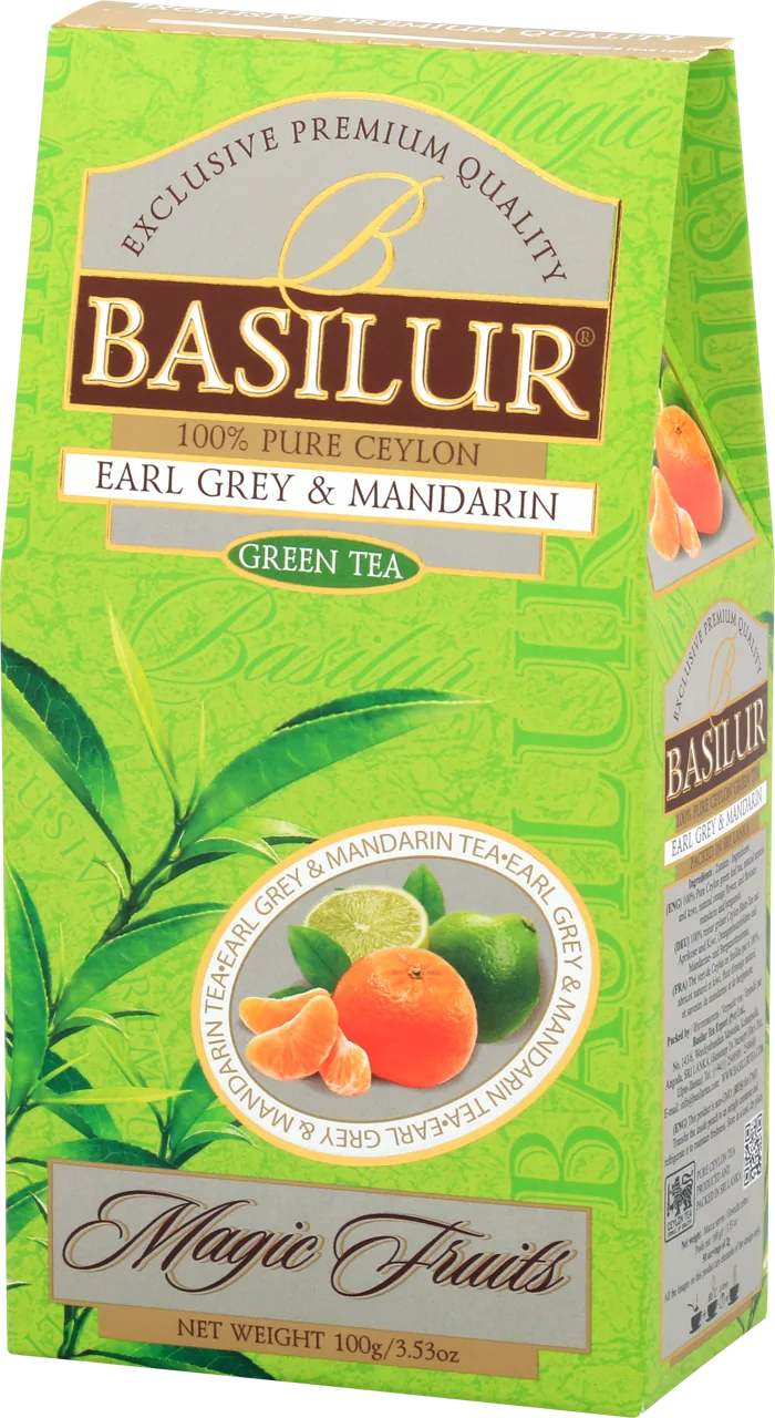 Ceai verde Basilur Magic Fruits, Earl Grey & Mandarin, 100 g