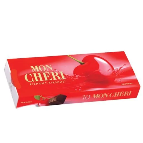 Praline de ciocolată cu cireşe şi lichior Mon Cheri, Ferrero,10 buc.