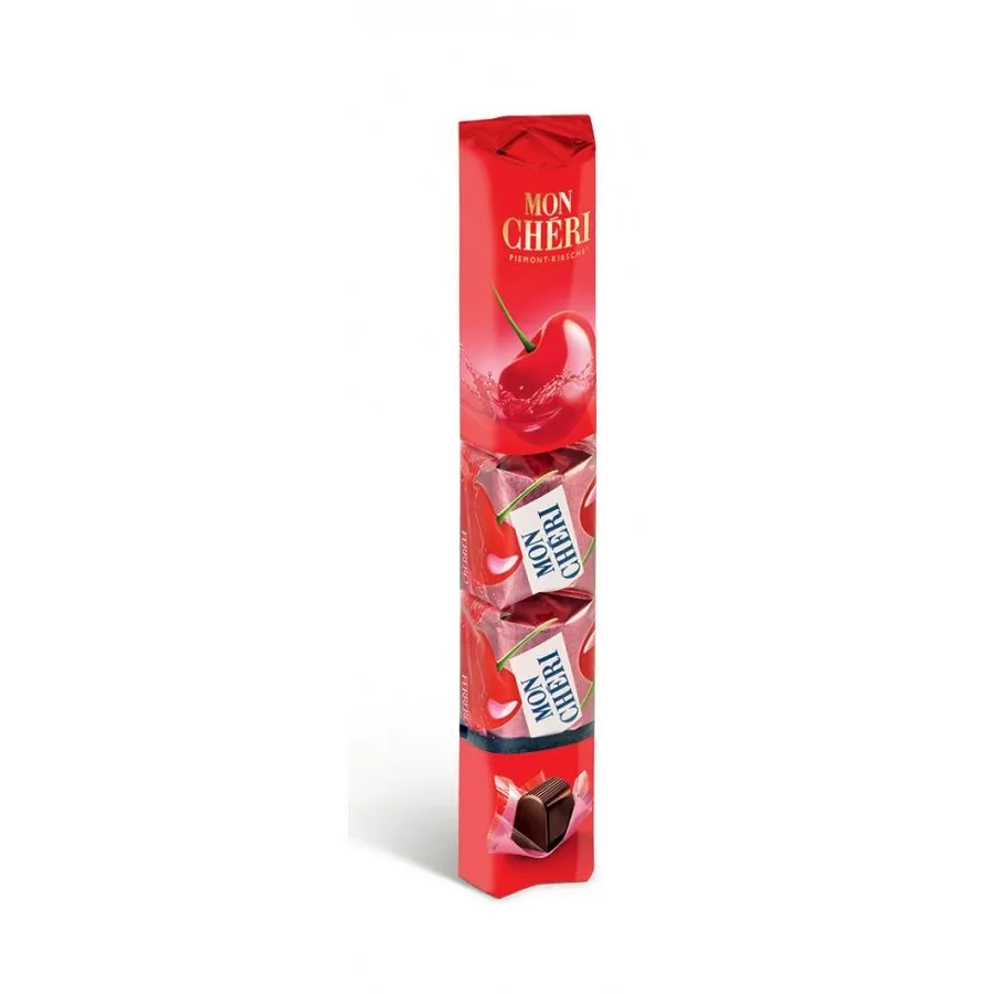 Praline de ciocolată cu cireşe şi lichior Mon Cheri, Ferrero, 52.5 gr.