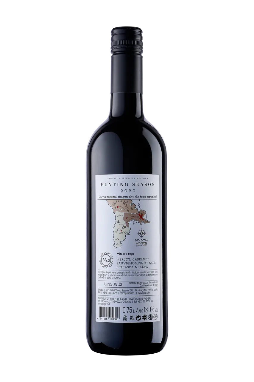 Hunting Season #2, Merlot, Cabernet Sauvignon, Pinot Noir, Fetească Neagră,  sec roșu,  0.75 L