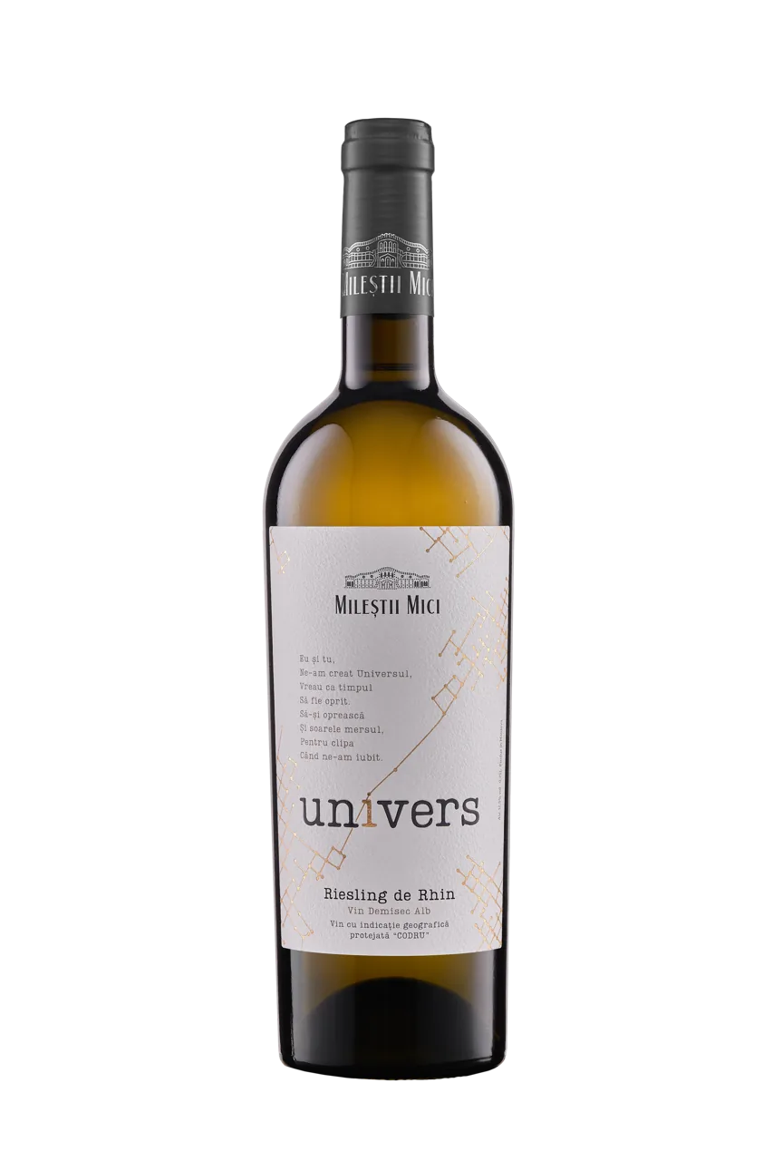 Mileștii Mici Univers  Riesling de Rhin IGP 2022, vin sec alb,  0.75 L
