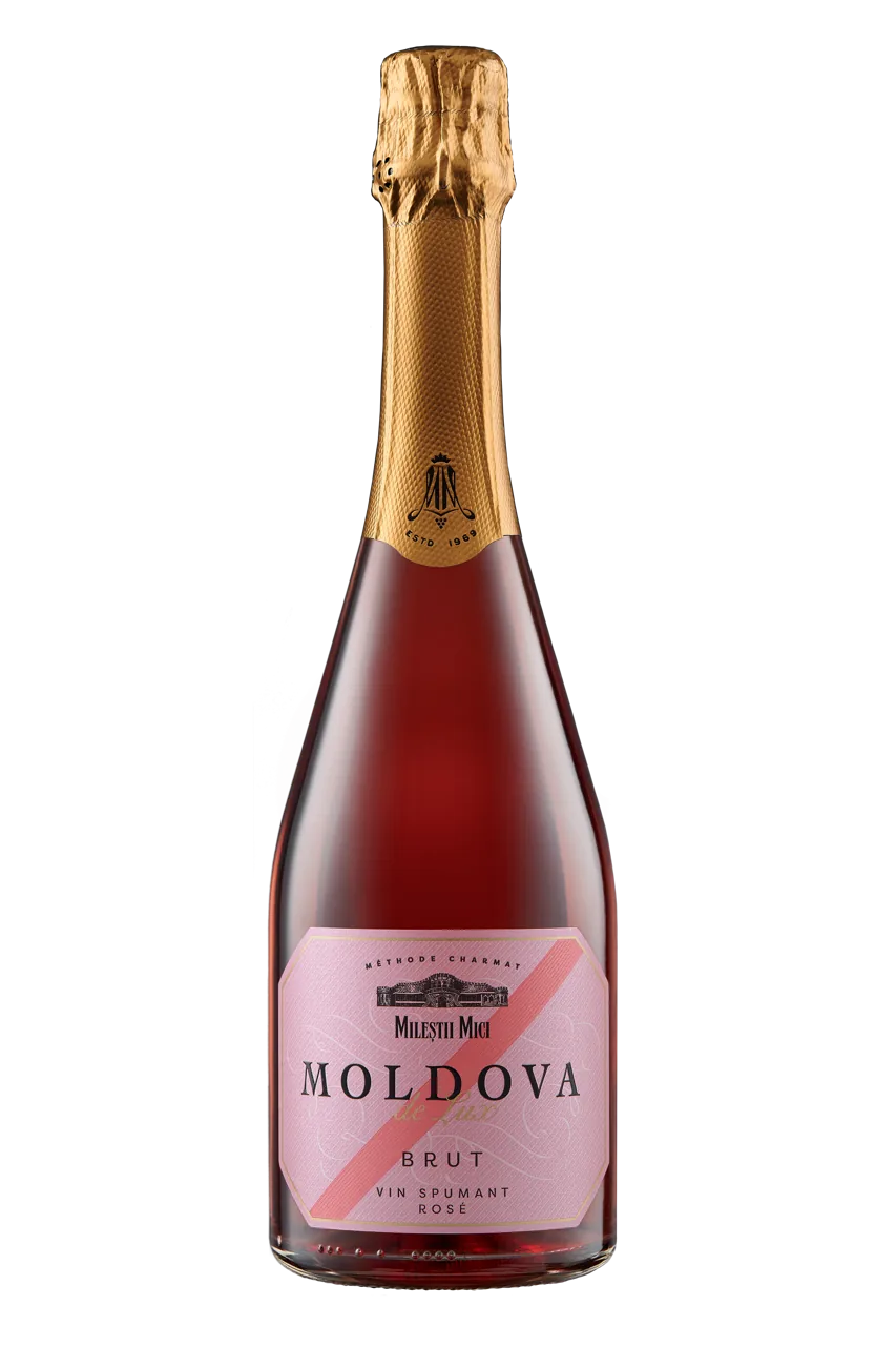 Mileștii Mici Moldova de Lux, игристое вино  розовое брют, 0,75 л