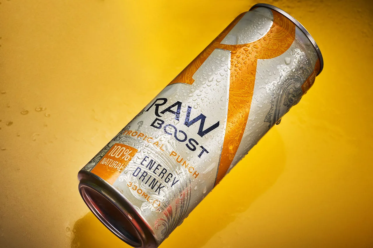 Бeзалкогольный напиток, энергетический напиток RAW BOOST TROPICAL PUNCH, 330 мл