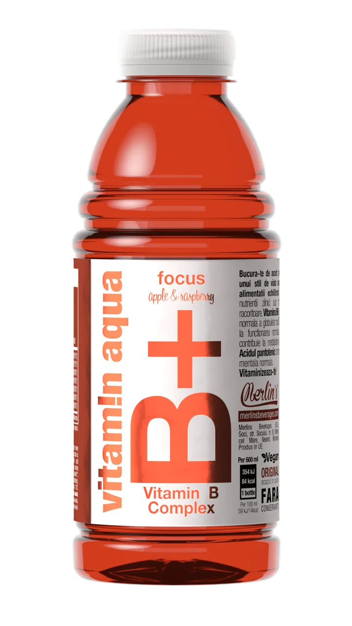Vitamin aqua B+ apple & raspberry, 0,6 L