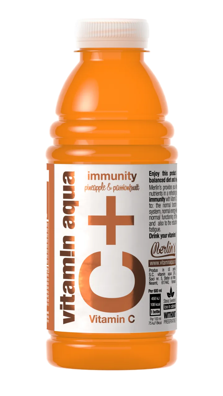 Vitamin aqua C+ pineapple & passionfruit 0,6 L