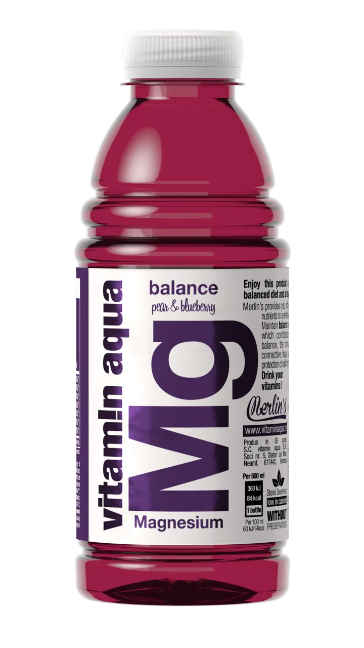 Merlin's vitamin aqua Mg pear & blueberry 0,6 L