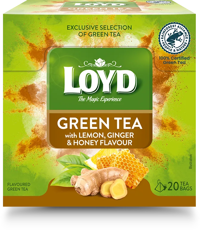 LOYD Green Lemon, Honey, Ginger, ceai verde, 20 pac