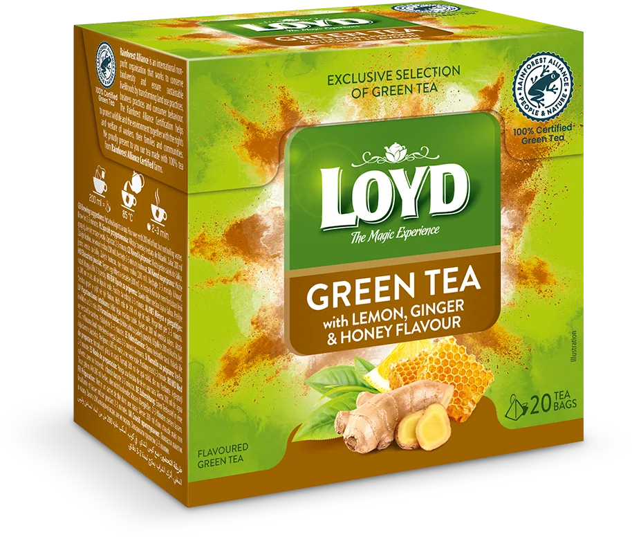 LOYD Green Lemon, Honey, Ginger, ceai verde, 20 pac