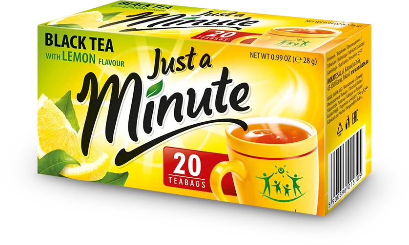 JUST A MINUTE Lemon, ceai negru, 20 pac