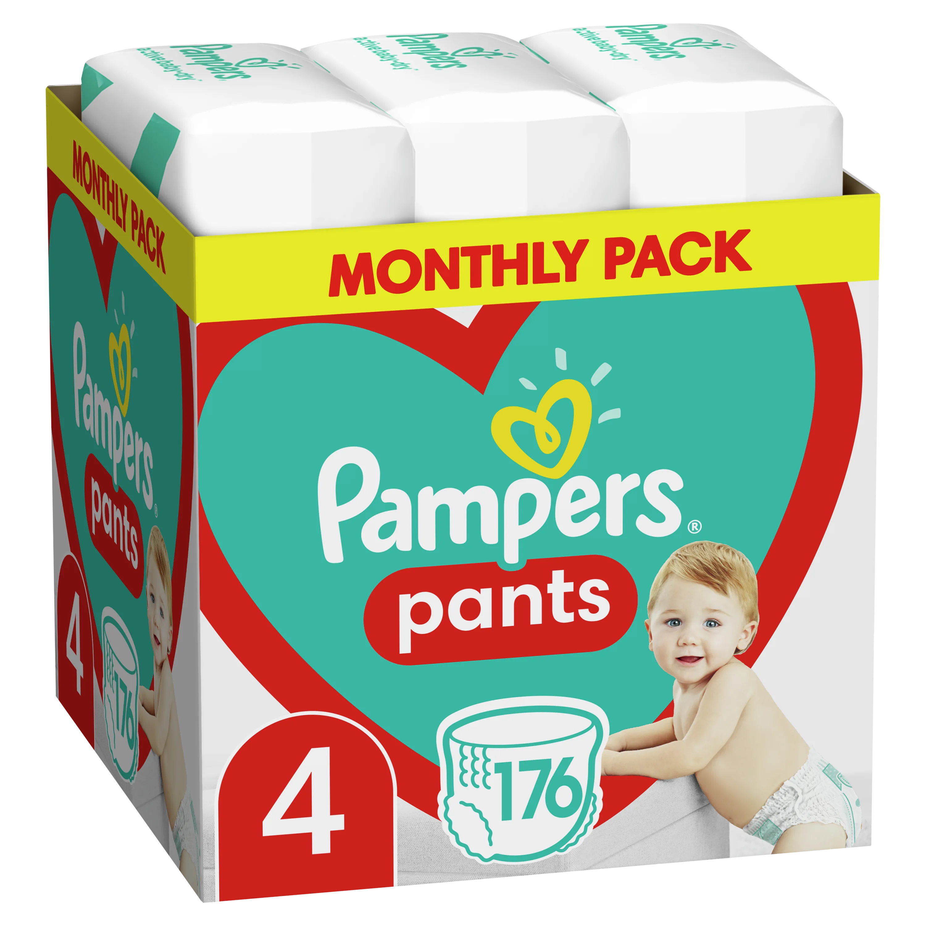 Scutece-chiloţel Pampers Box 4 (9-14 kg), 176 buc.