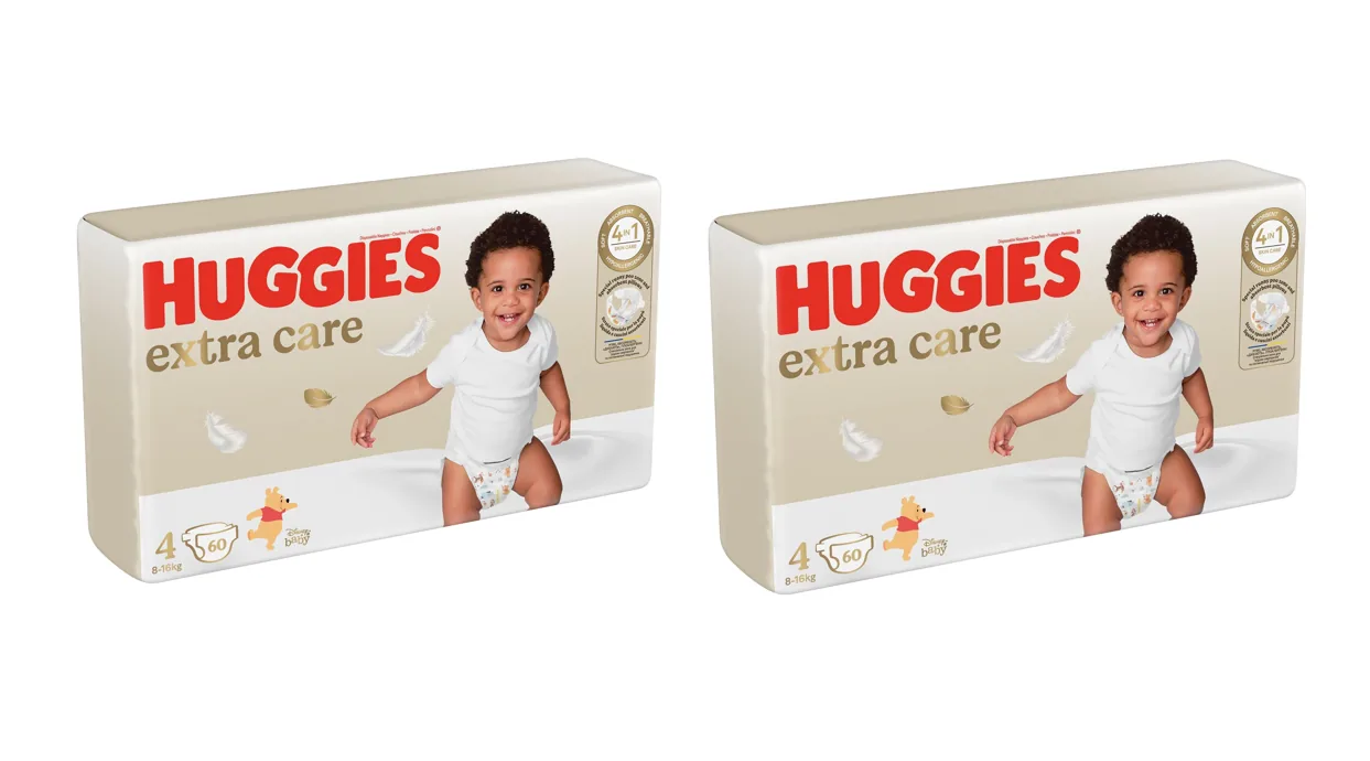 Set Scutece Huggies Extra Care Mega  4  (8-16 kg)  120buc.  (2x60buc)