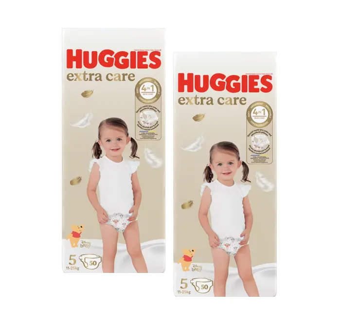 Set Scutece Huggies Extra Care Mega  5  (11-25 kg)  100buc.  (2x50buc)