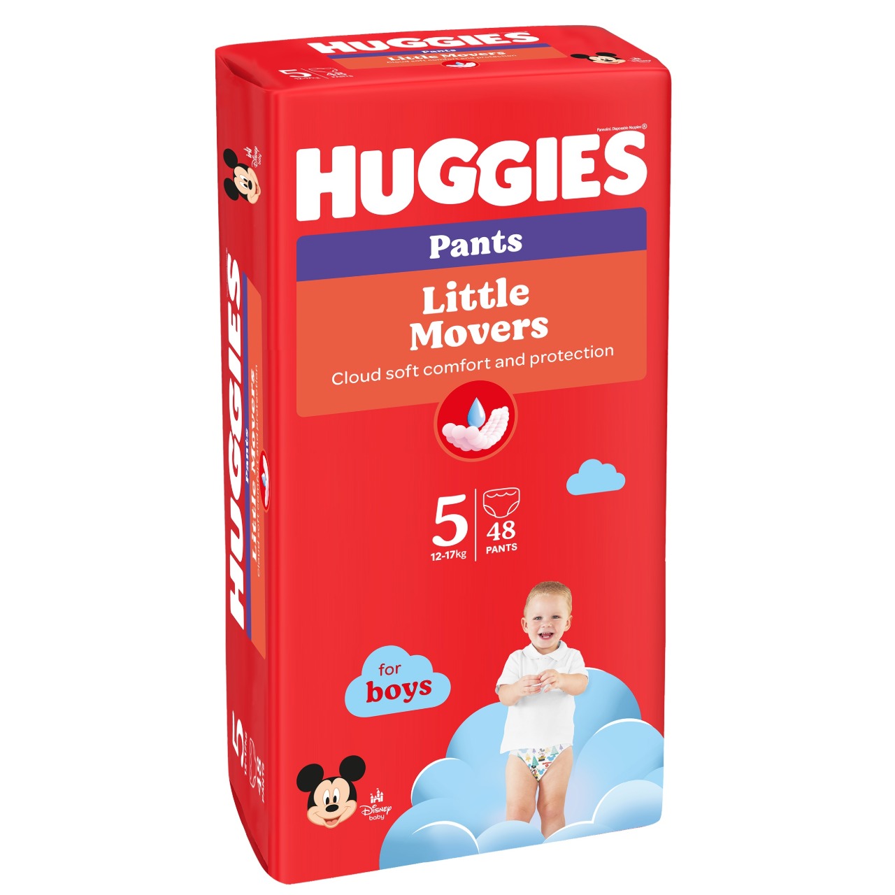 Scutece-chiloţel pentru băieţel Huggies Little Movers Mega  5 (12-17 kg), 48 buc