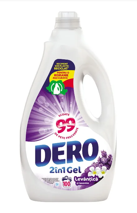 Dero gel 2in1 Levănţică şi Iasomie, 5L, 100 spălări 