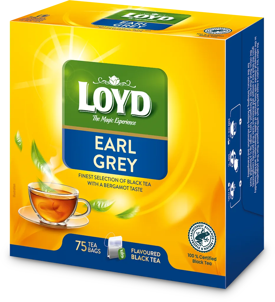 LOYD Earl Grey, ceai negru, 75 pac.