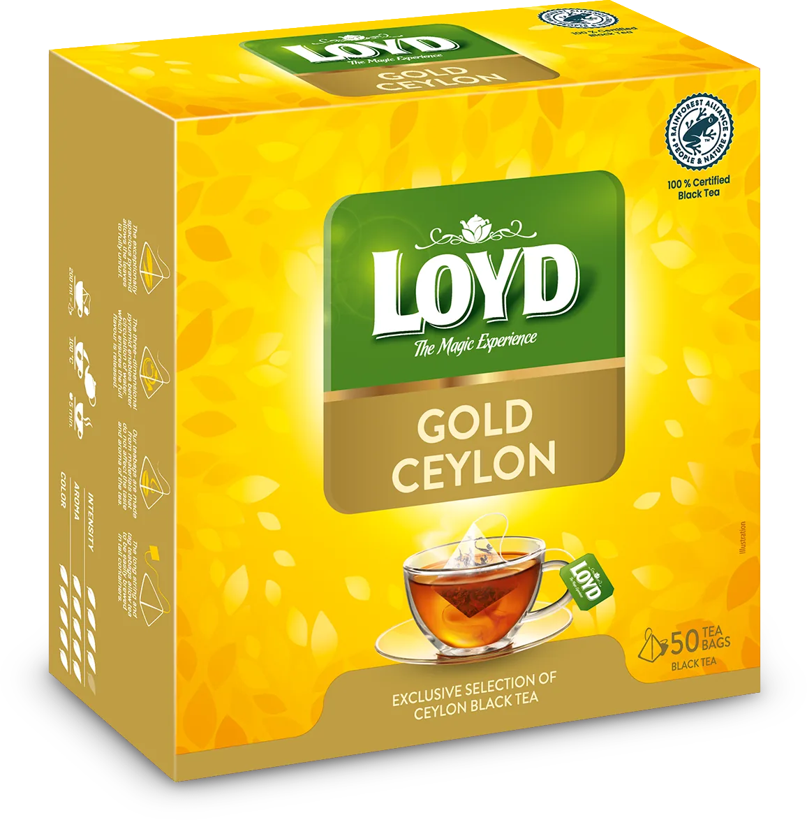 LOYD Gold Ceylon, ceai negru, 50 pac