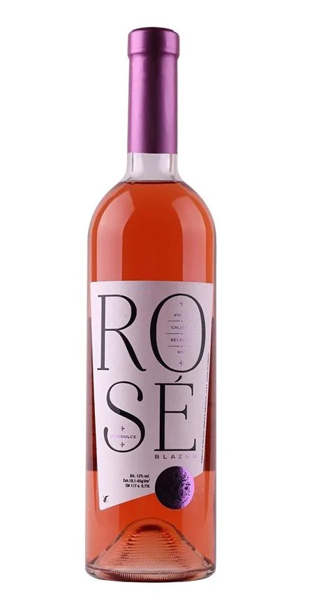 Vinuri de Comrat Rose Blazon, demidulce roz,  0.75 L
