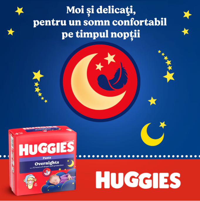 Scutece-chiloţel Huggies Overnights 6 (15-25 kg), 22 buc.