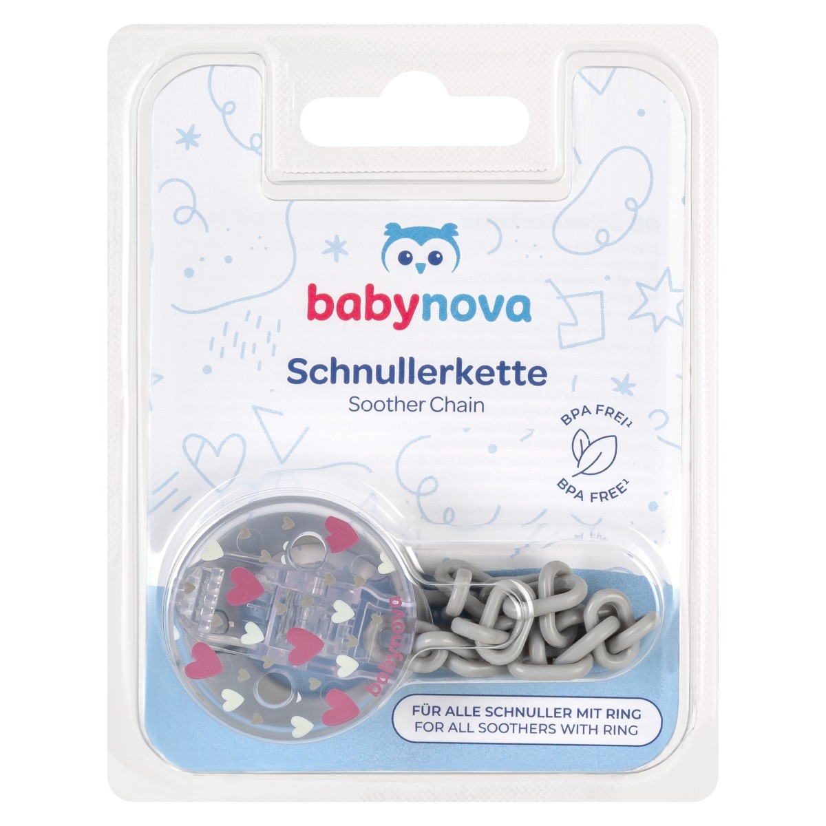 Фиксирующая цепочка для соски,baby-nova,1 шт. (34124)