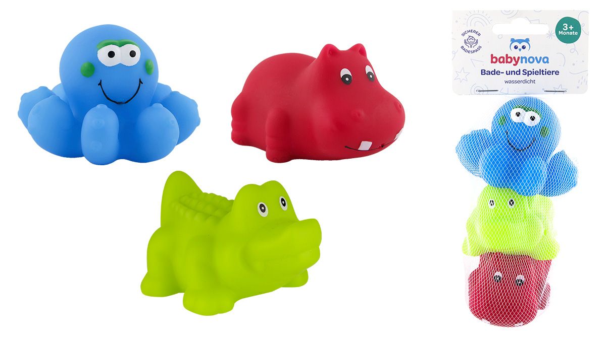 Jucării de baie, animăluţe pentru stropit, baby nova, 3 buc.  (31149)