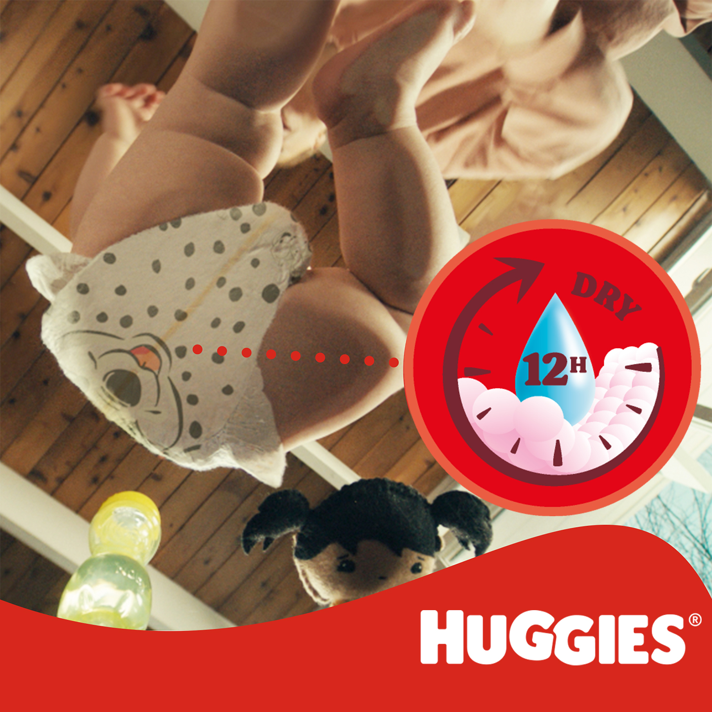 Scutece unisex Huggies Little Movers Mega 3 (4-9 kg), 78 buc