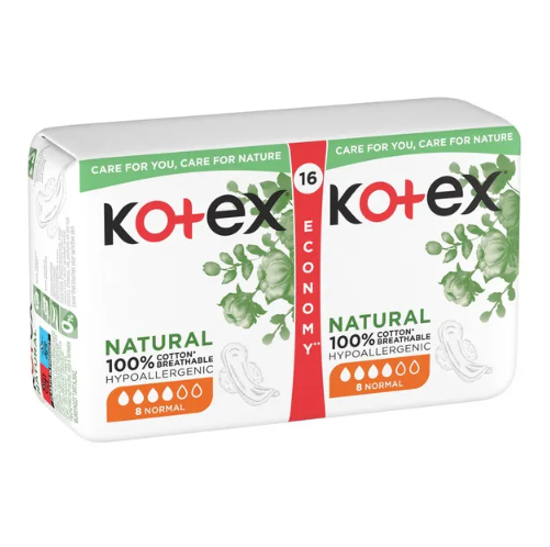 Absorbante zile critice Kotex Natural Normal Duo, 16 buc