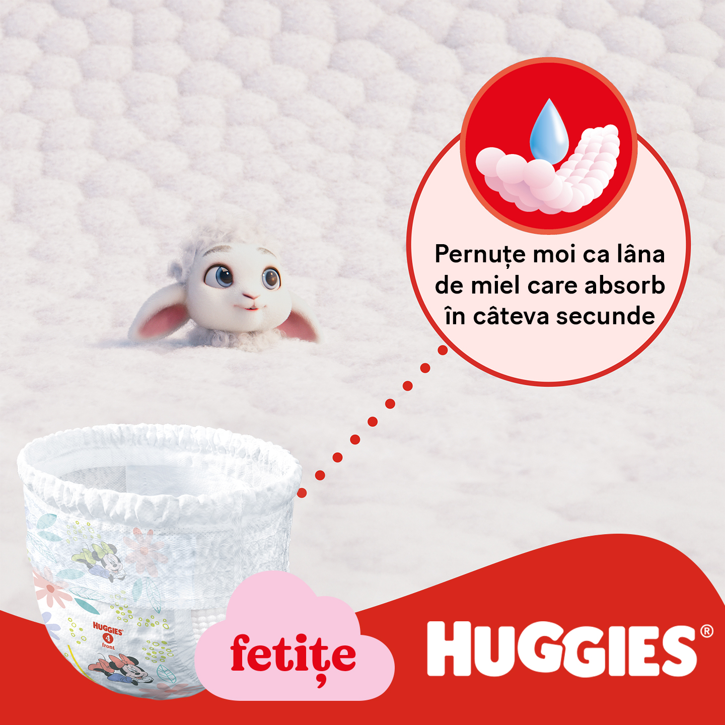 Scutece-chiloţel pentru fetiţă Huggies Little Movers Mega 6 (15-25 kg), 44 buc