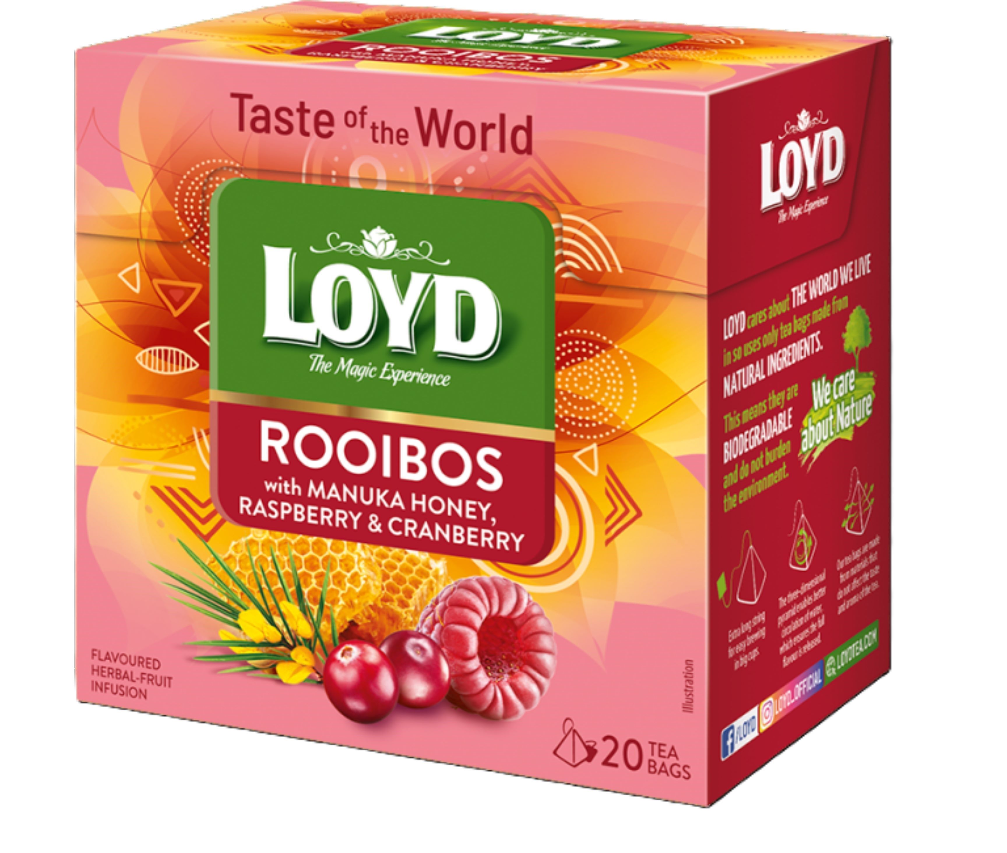 LOYD Rooibos & Manuka, Raspberry, Cranberry, 20 pac.